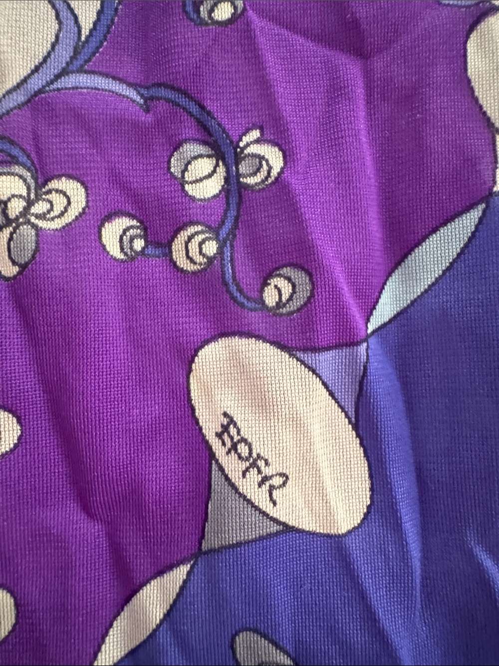 Womens Vintage Emilio Pucci/Formfit Roger’s Purple & Blue Floral Nightgown - Picture 2 of 2